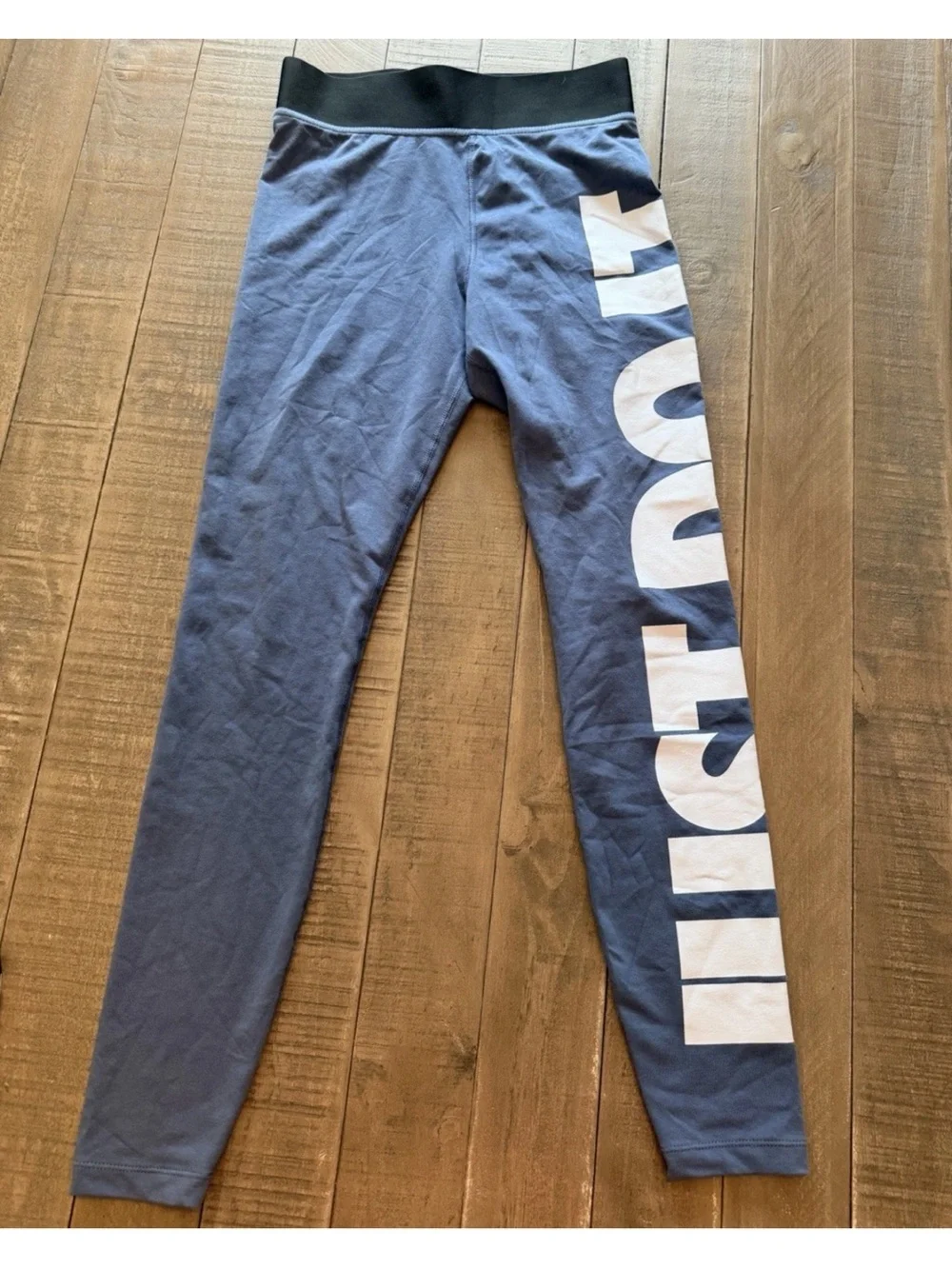 Nike Just Do It Leg-A-See Women’s Workout Leggings Size Small Blue/White Logo